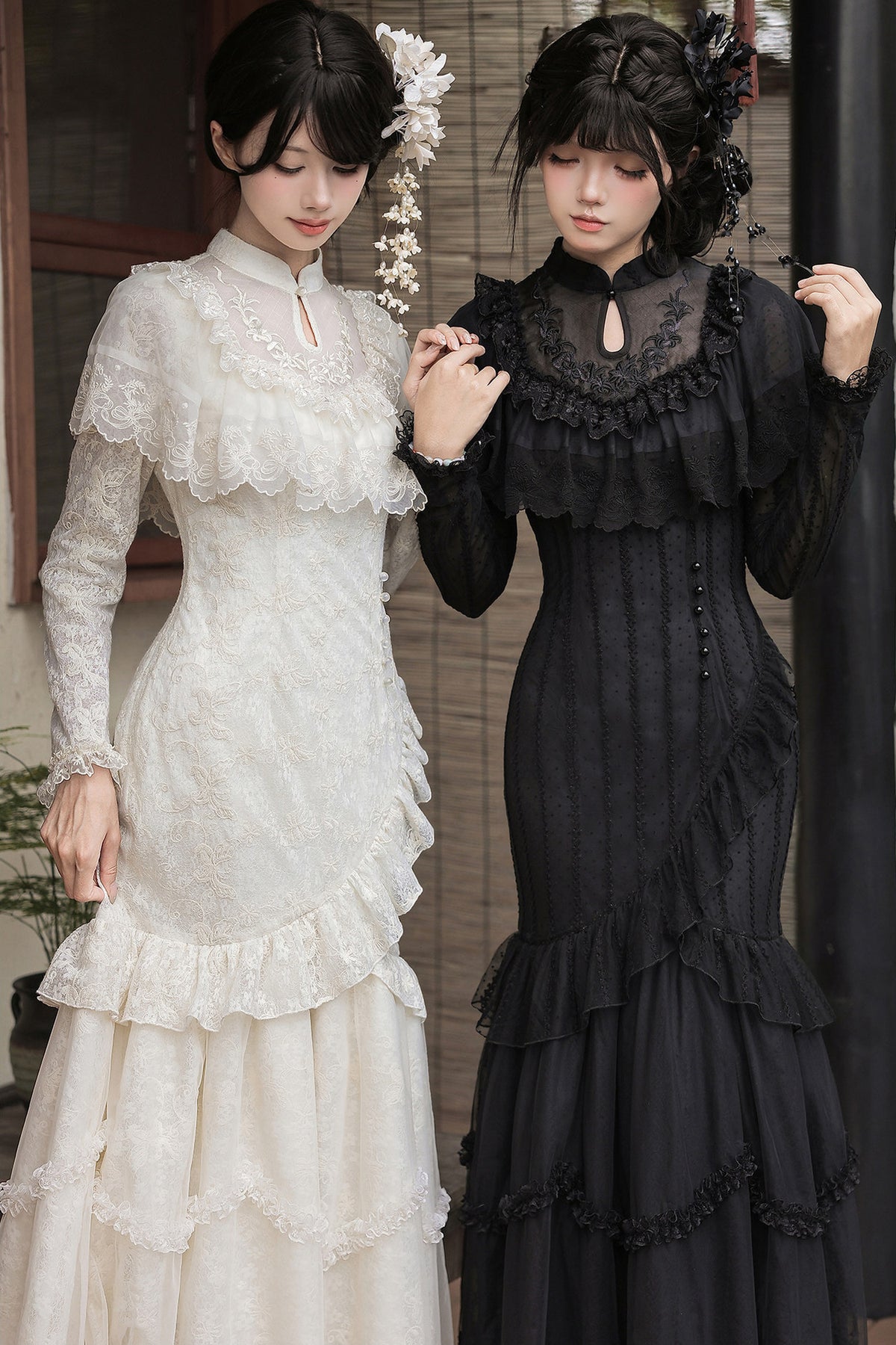 Embroidered Fishtail Qipao Dress