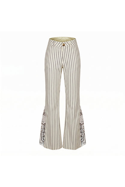 Striped Flared Suit Pants