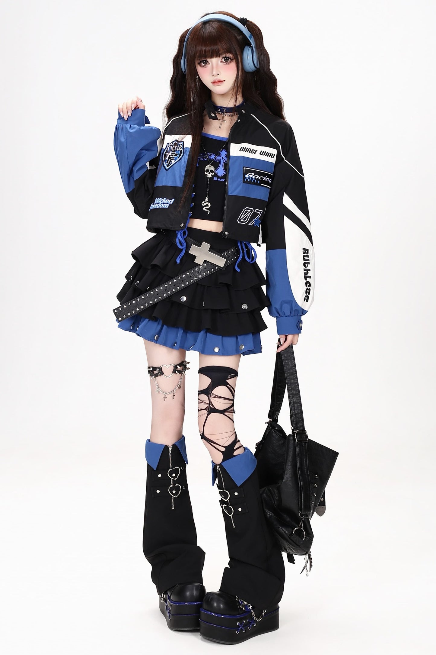 American Style Embroidered Short Jacket and Skirt Set-Up