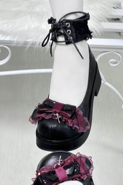 Dunkle-Nacht-Kaninchen-Mary-Jane-Schuhe