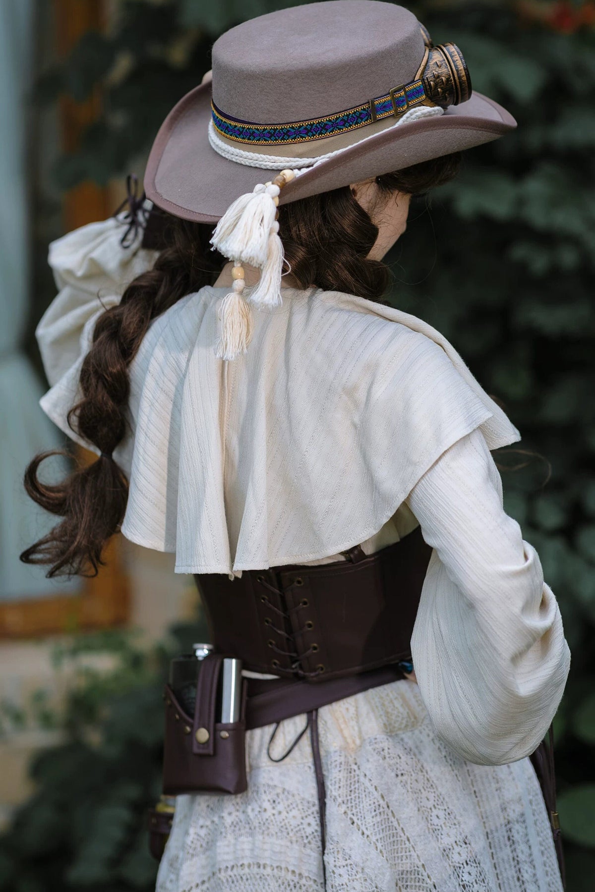 Steampunk Goggles Wide Brim Hat