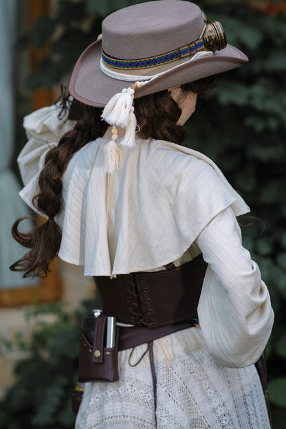 Steampunk Goggles Wide Brim Hat