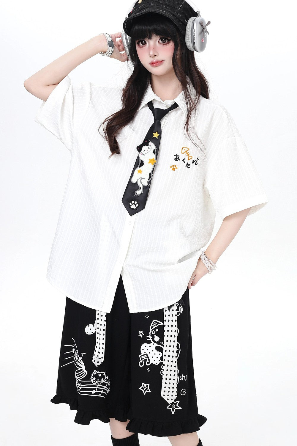 Embroidered Cat Blouse