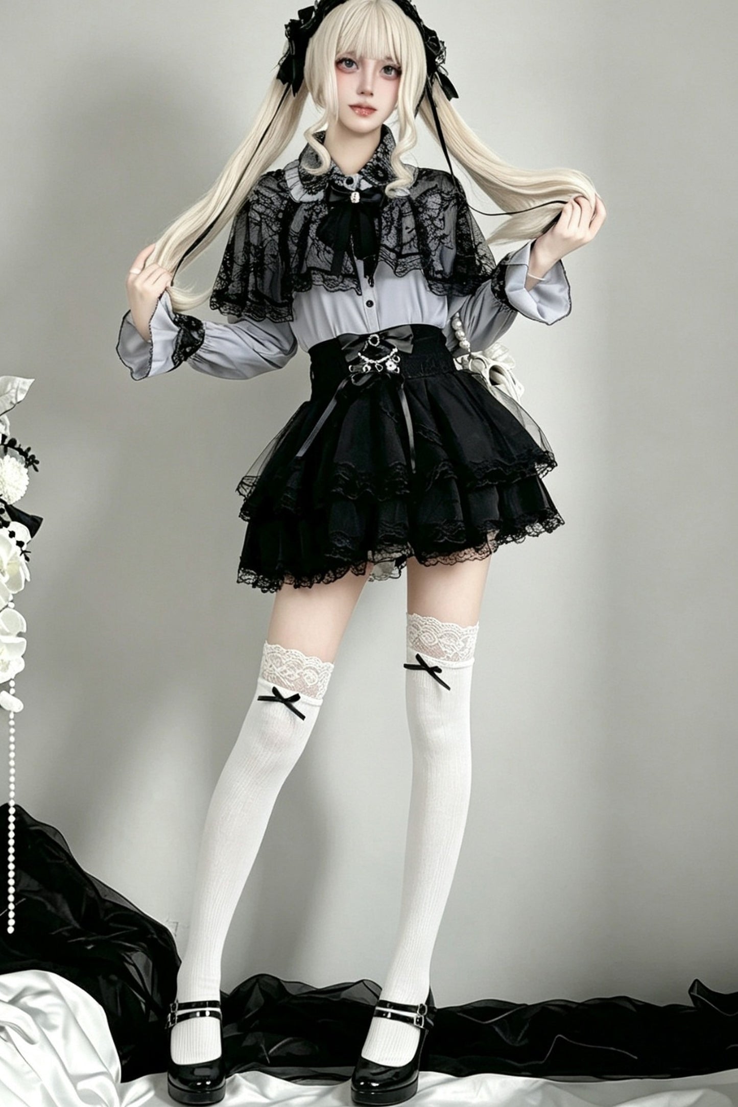 Subculture Lace Shirt & Skirt Set-Up