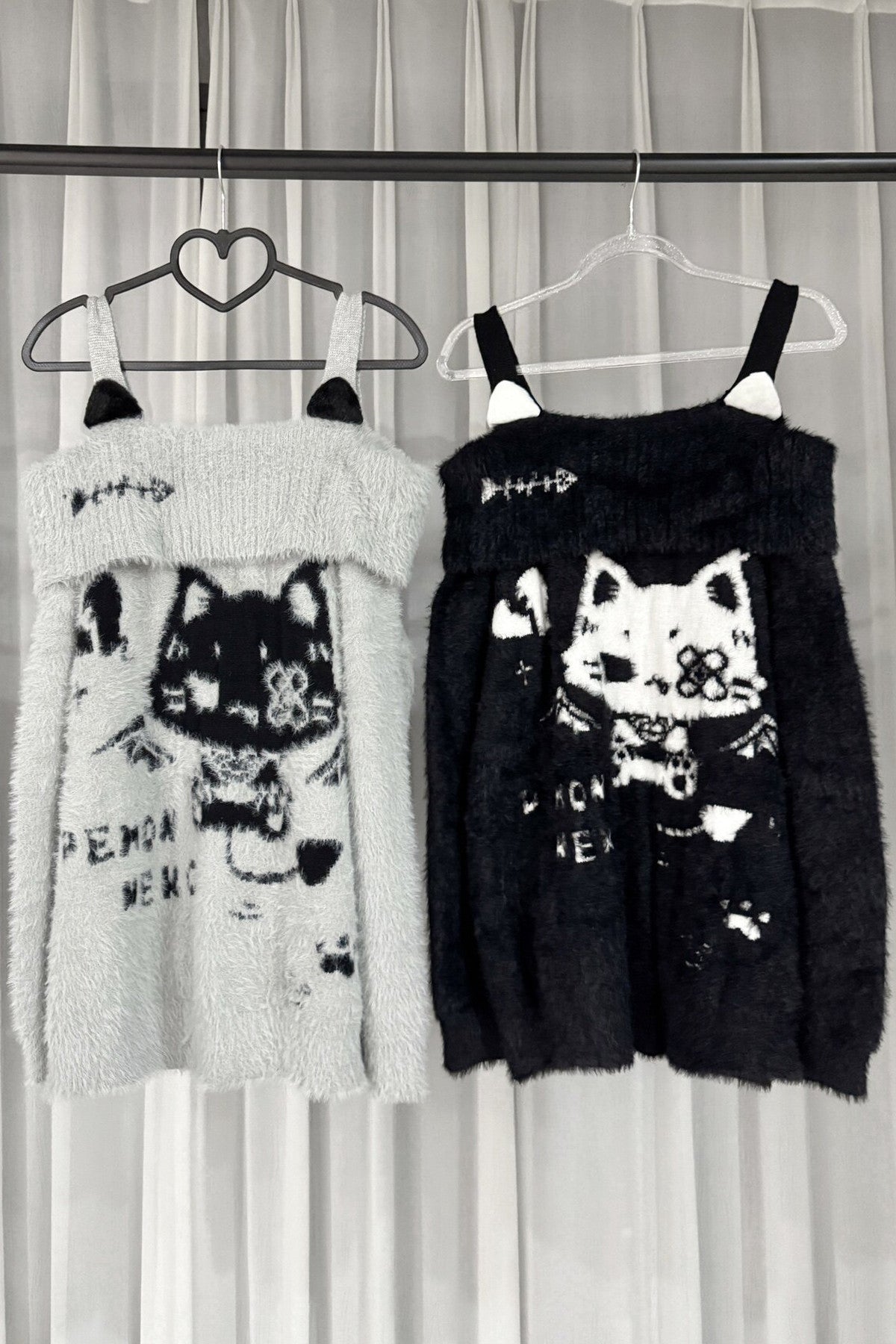 Cat Off-Shoulder Sweater