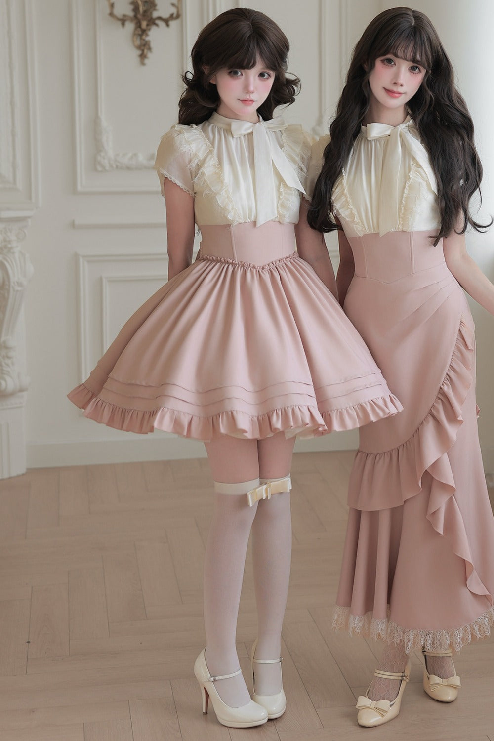 Blush Corset Ruffle Dress