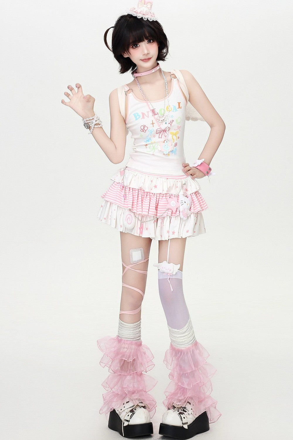 Candy Star Ruffle Skirt + Vest