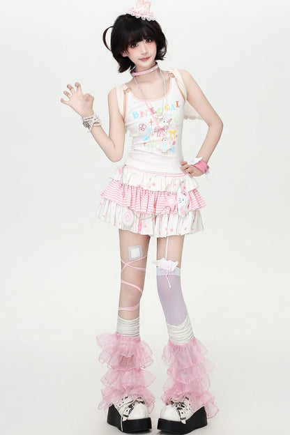 Candy Star Ruffle Skirt + Vest