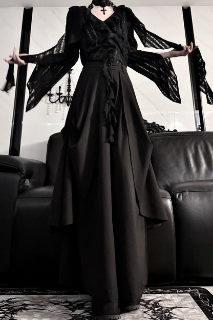 High-Waisted Wide-Leg Skirt Set