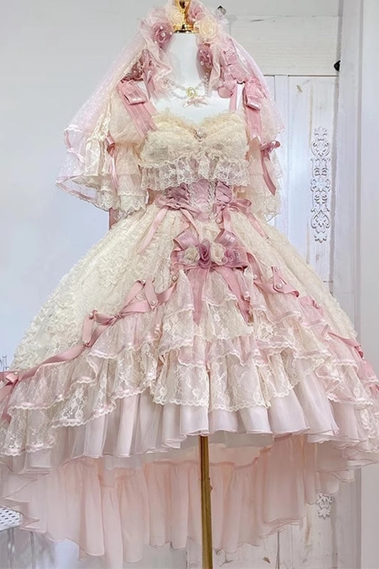 Rose-Schleifen-Gorgeous-Prinzessinnen-Lolita-Kleid