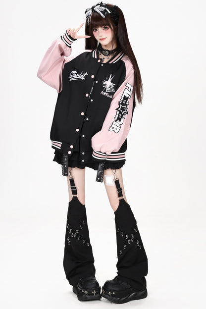Retro Embroidered Varsity Jacket