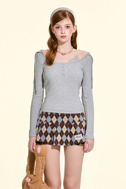 A-Line Plaid Skirt