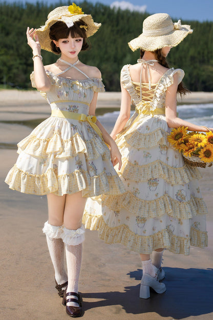 Sunflower Garden Ruffle Dress Set