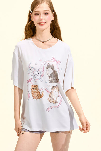 Süßes Katzen-Oversize-T-Shirt