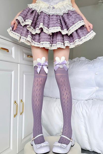 Bunny Ear Bowknot Socks