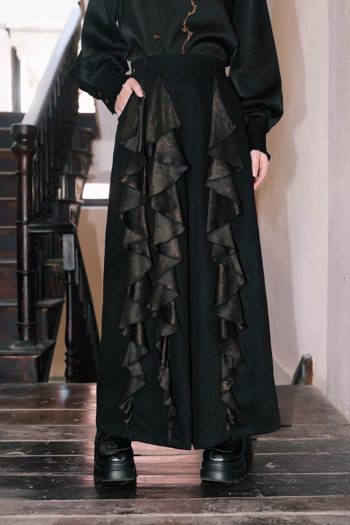 Mandala Irregular Patchwork Wide-Leg Pants
