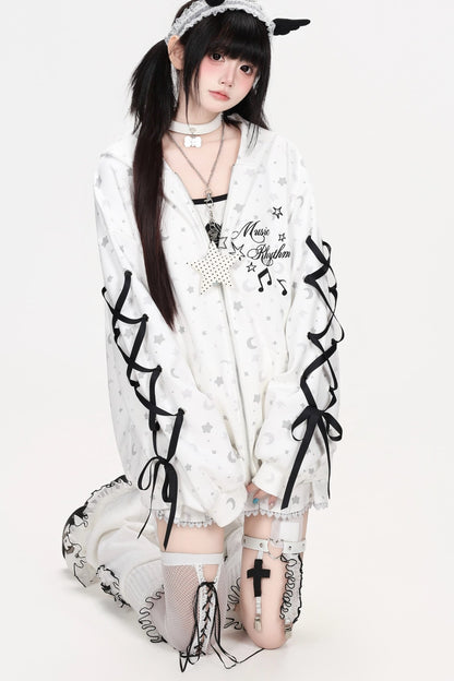 Star Night Hooded Jacket Skirt Set-Up