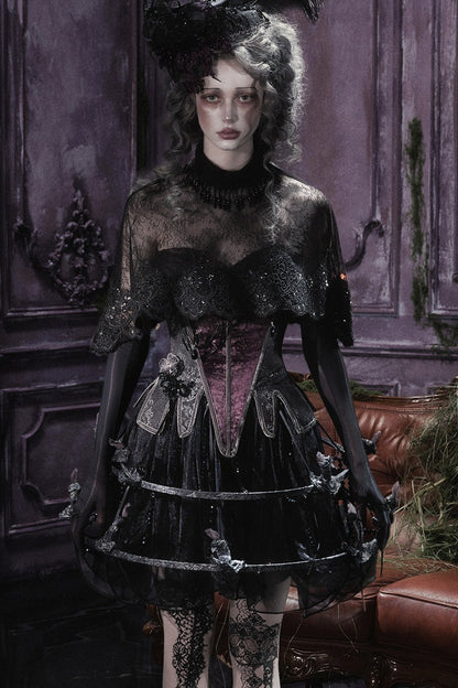 Gothic Black Lace Cape