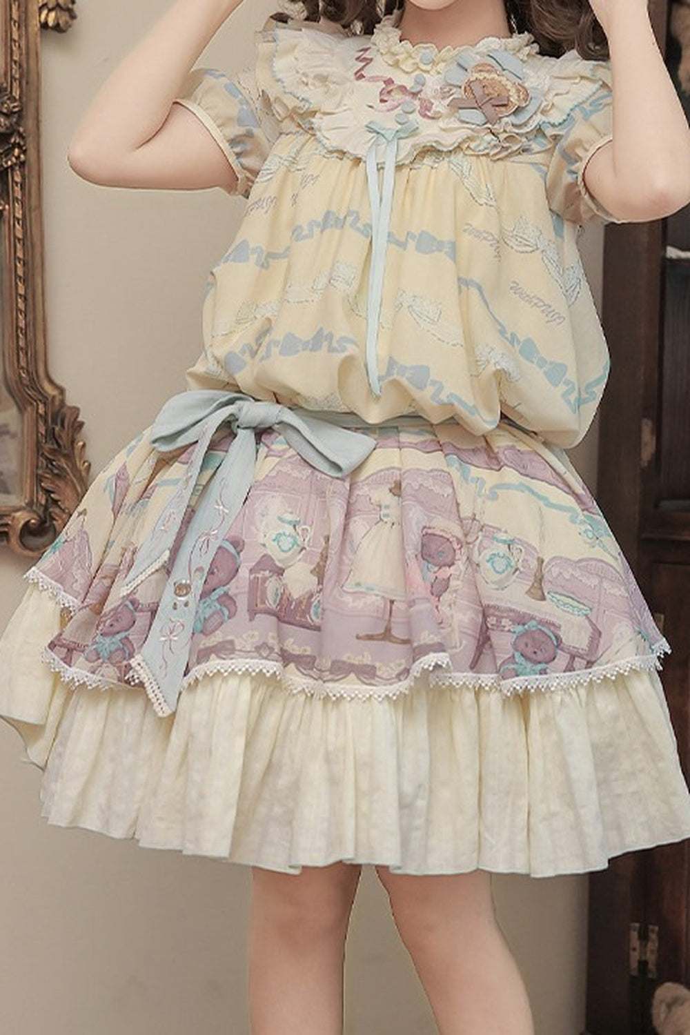 Teddy Bear Print Doll Lolita Dress