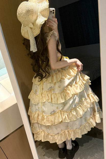 Sunflower Garden Ruffle Dress Set