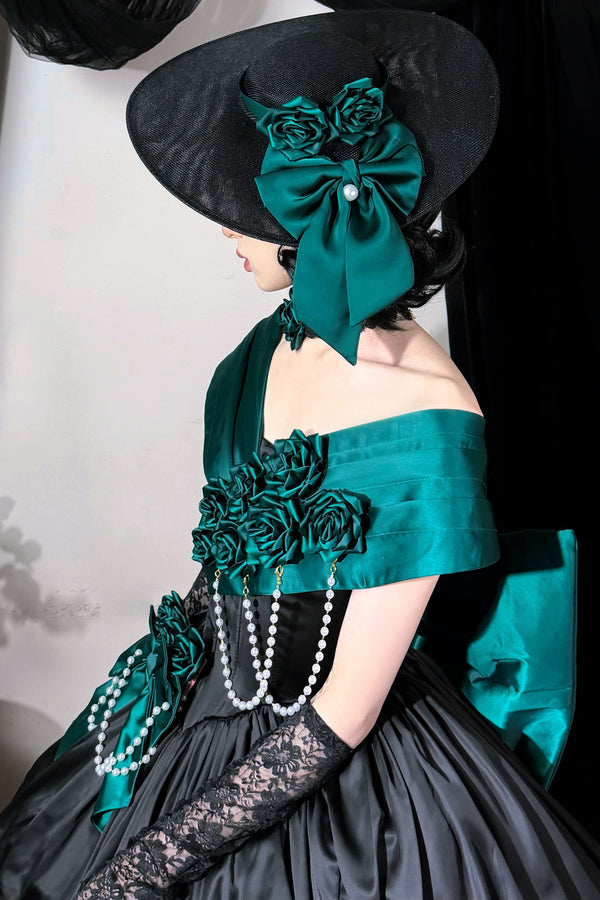 Dark Green Rose Lolita Dress