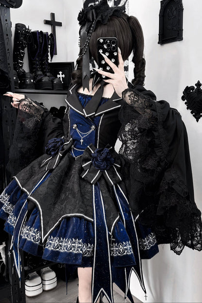 Dark Flame Princess Gothic Lolita Dress+Coat