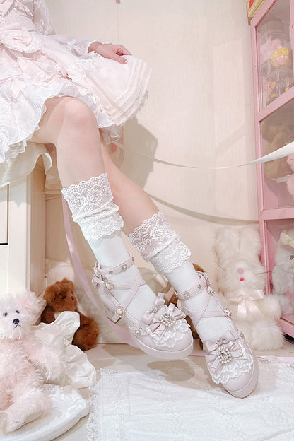 Rhinestone Lace High Heels