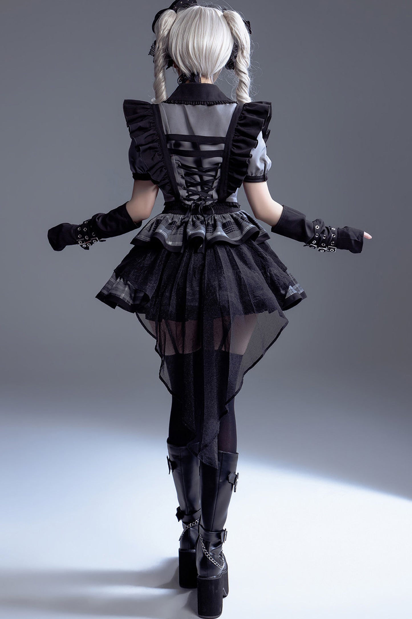 ミッドナイト小悪魔チェックアイドルロリータドレス