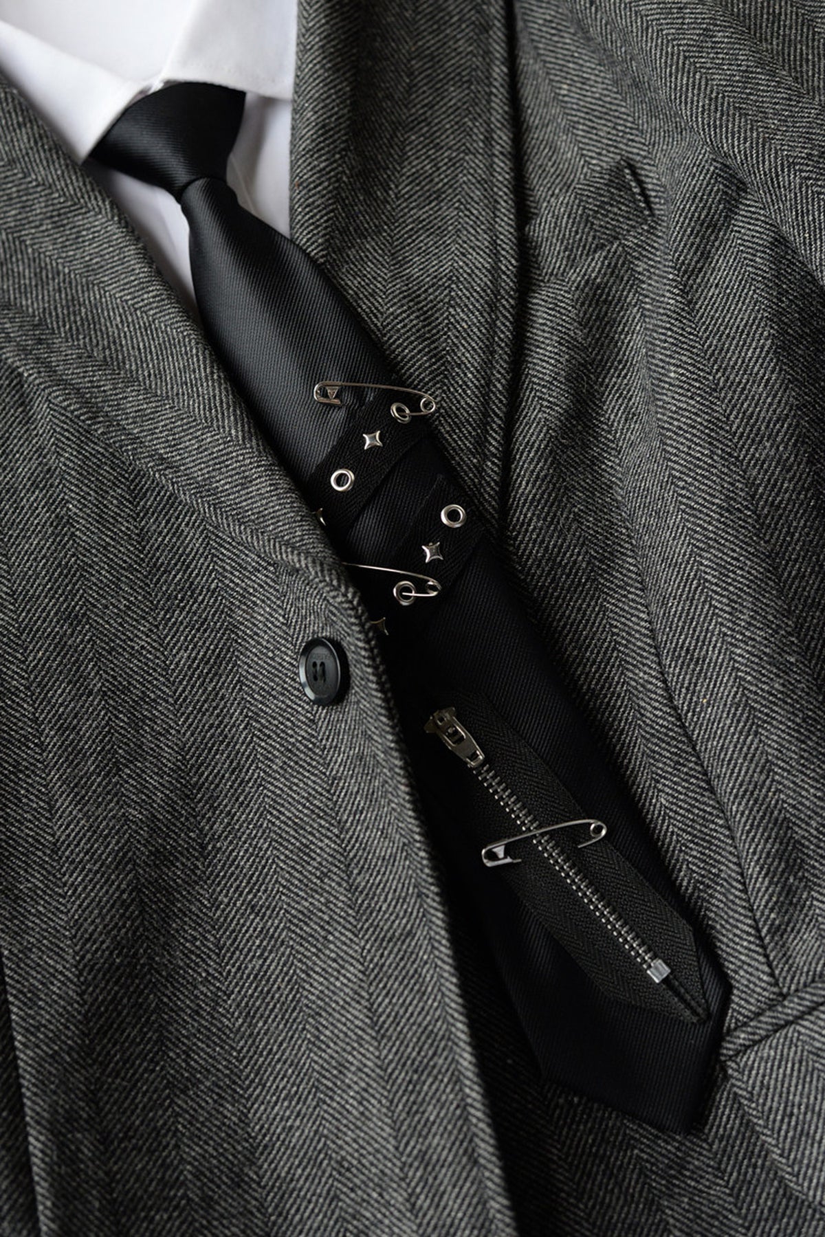Zipper Decorative Necktie