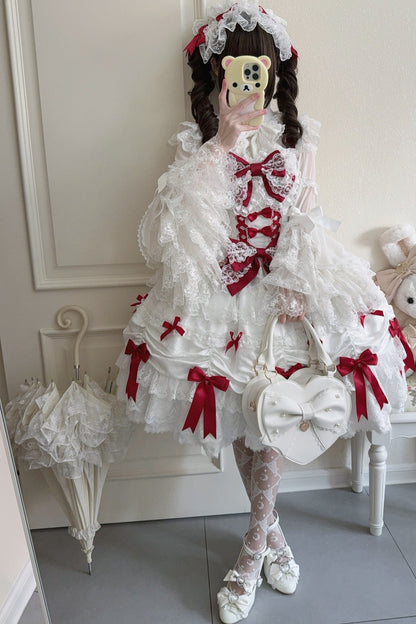 Silk Satin Doll-Like JSK Strap Dress