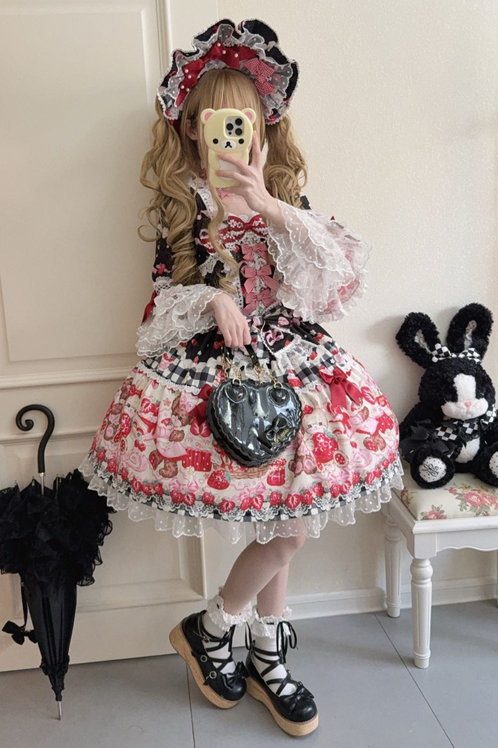 Berry Rabbit Bear Long Sleeve Dress