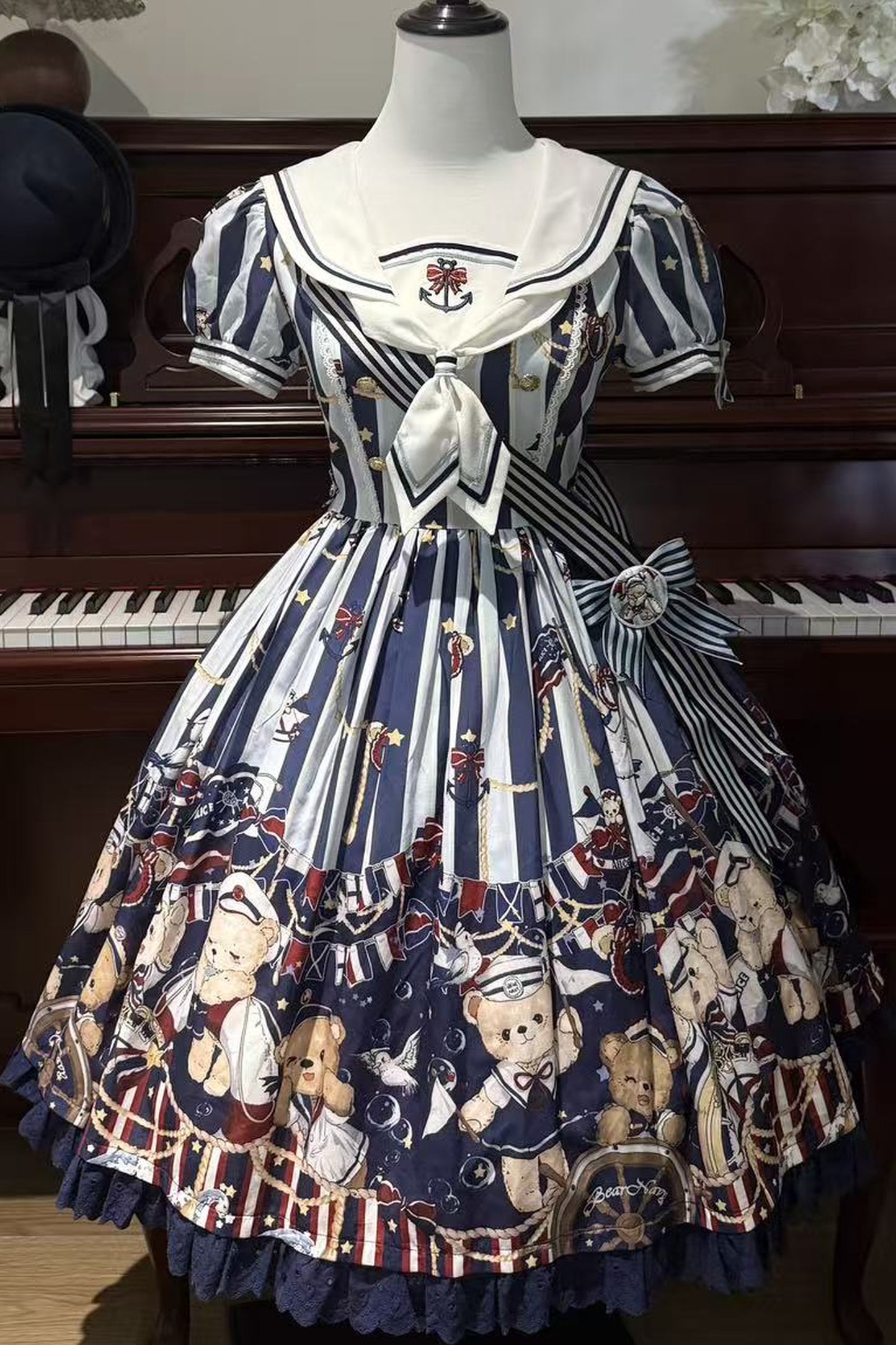 Navy Bear Sailor Collar Lolita Dress