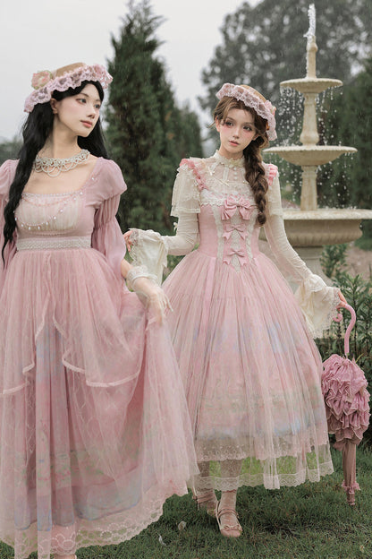 Ölgemälde-Lolita-JSK-Set mit hoher Taille