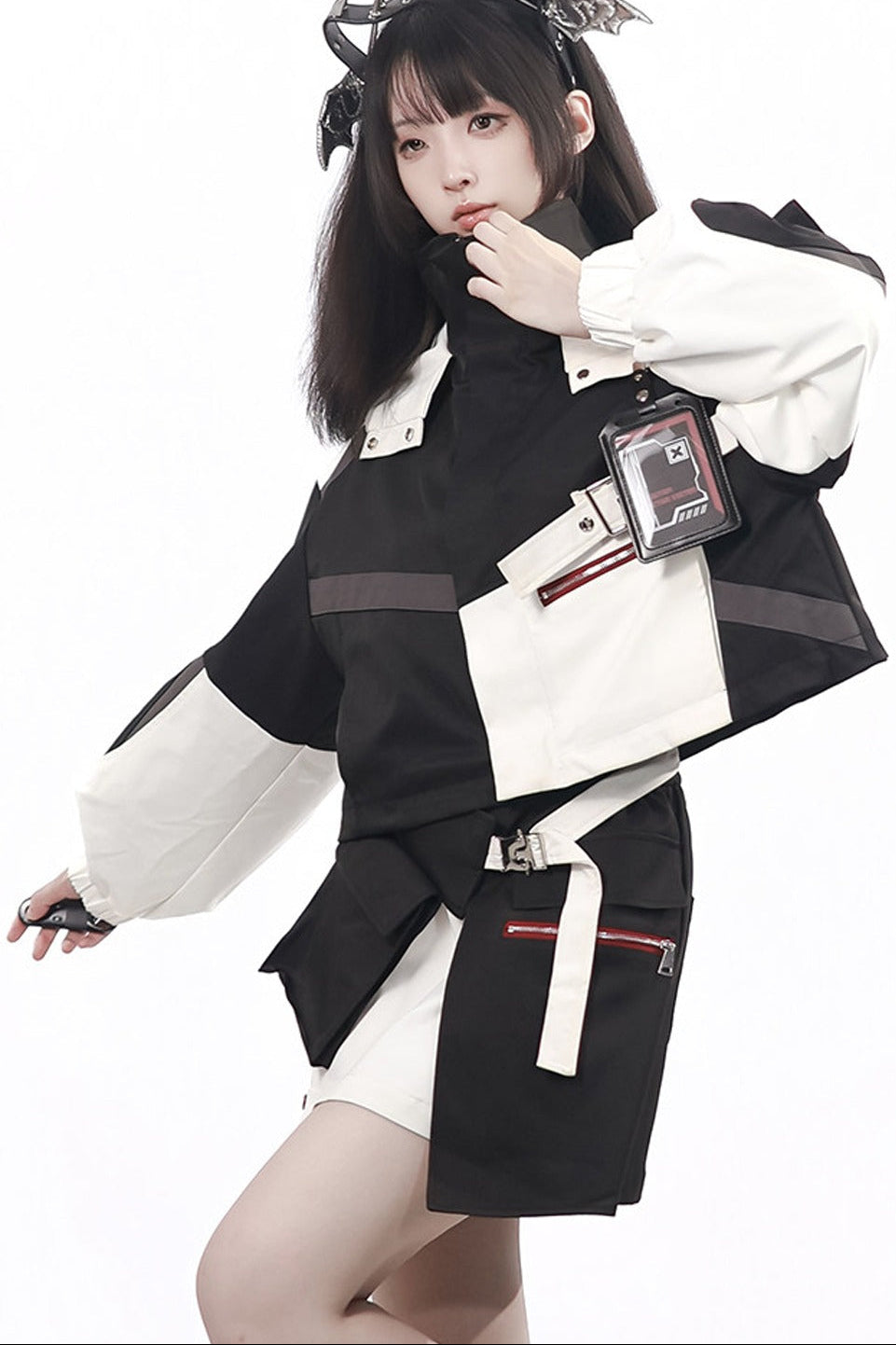 Galaxy Leap Color-Block Functional Jacket With Skirt Badge and Pants Set-Up