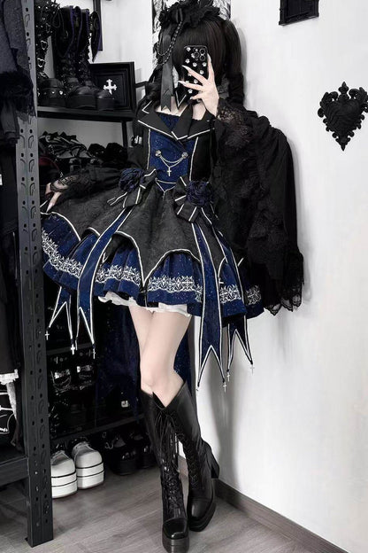 Dark Flame Princess Gothic Lolita Dress+Coat