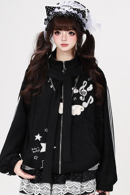 Detachable Cat Ear Faux Suede Jacket
