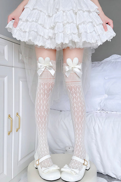Bunny Ear Bowknot Socks