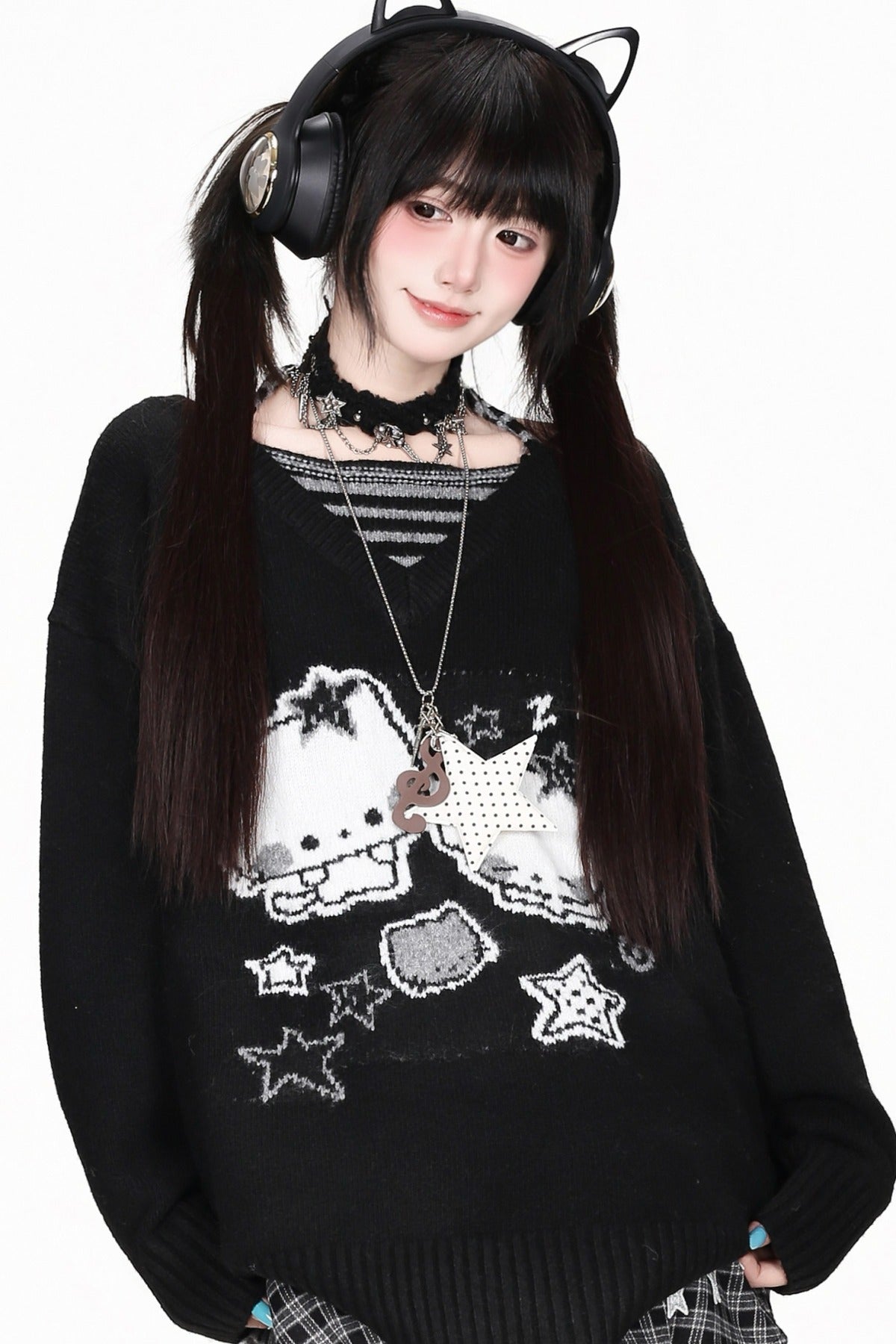 Striped Cat Knit Sweater