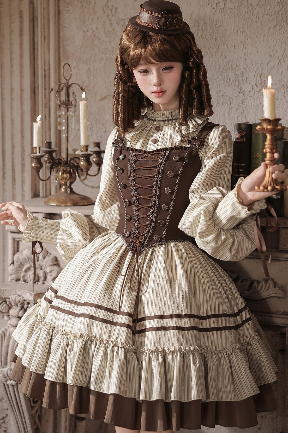 Gerüschtes Two-Way-Kleid mit Accessoire-Set