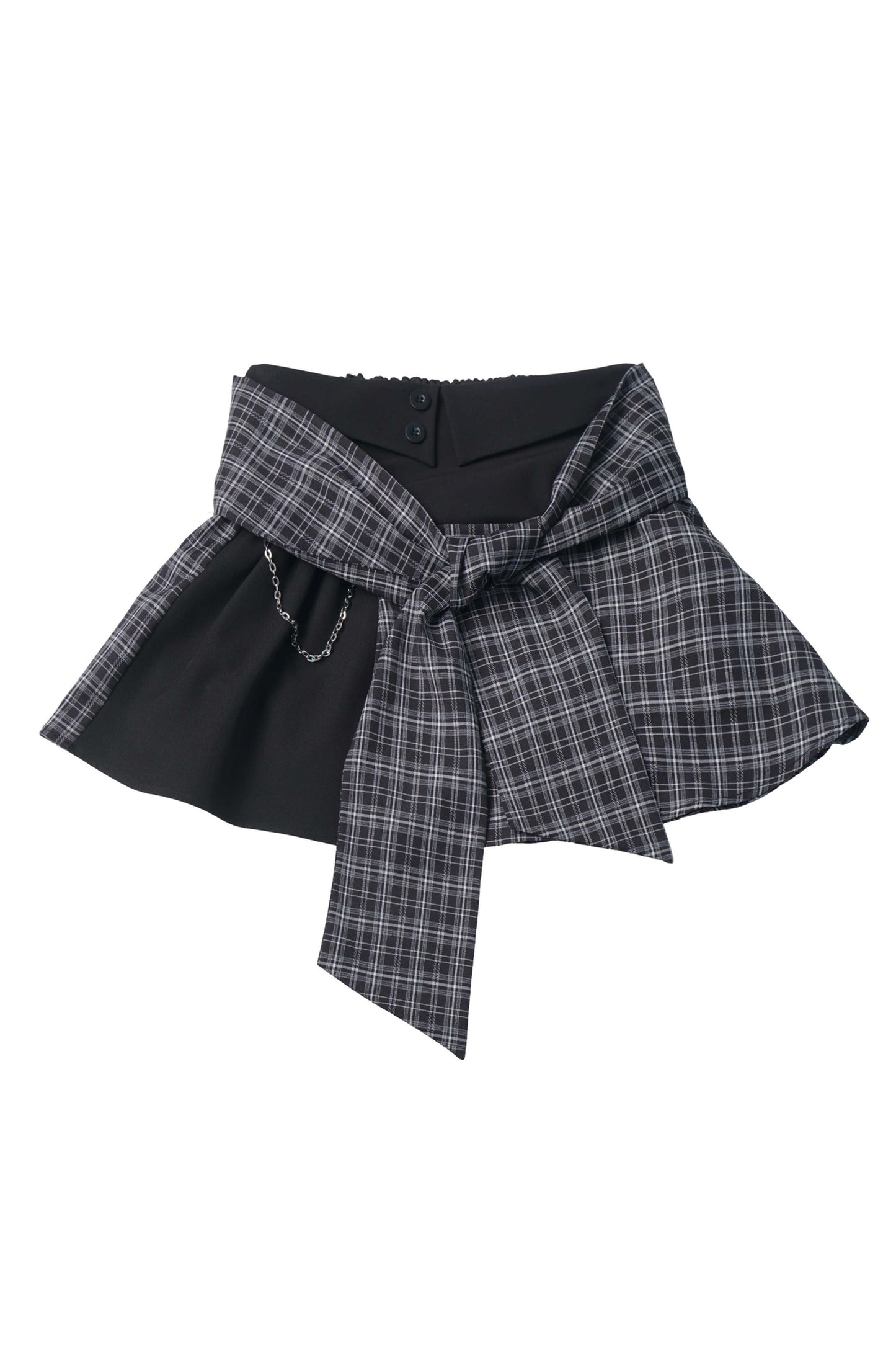 Irregular Plaid Layered-Look Dress With Top and Skirt Set-Up