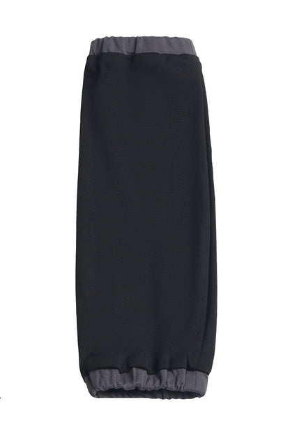 Black and Gray Stand-Up Collar Summer Short Skirt Set-Up