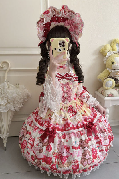 Berry Rabbit Bear Long Sleeve Dress