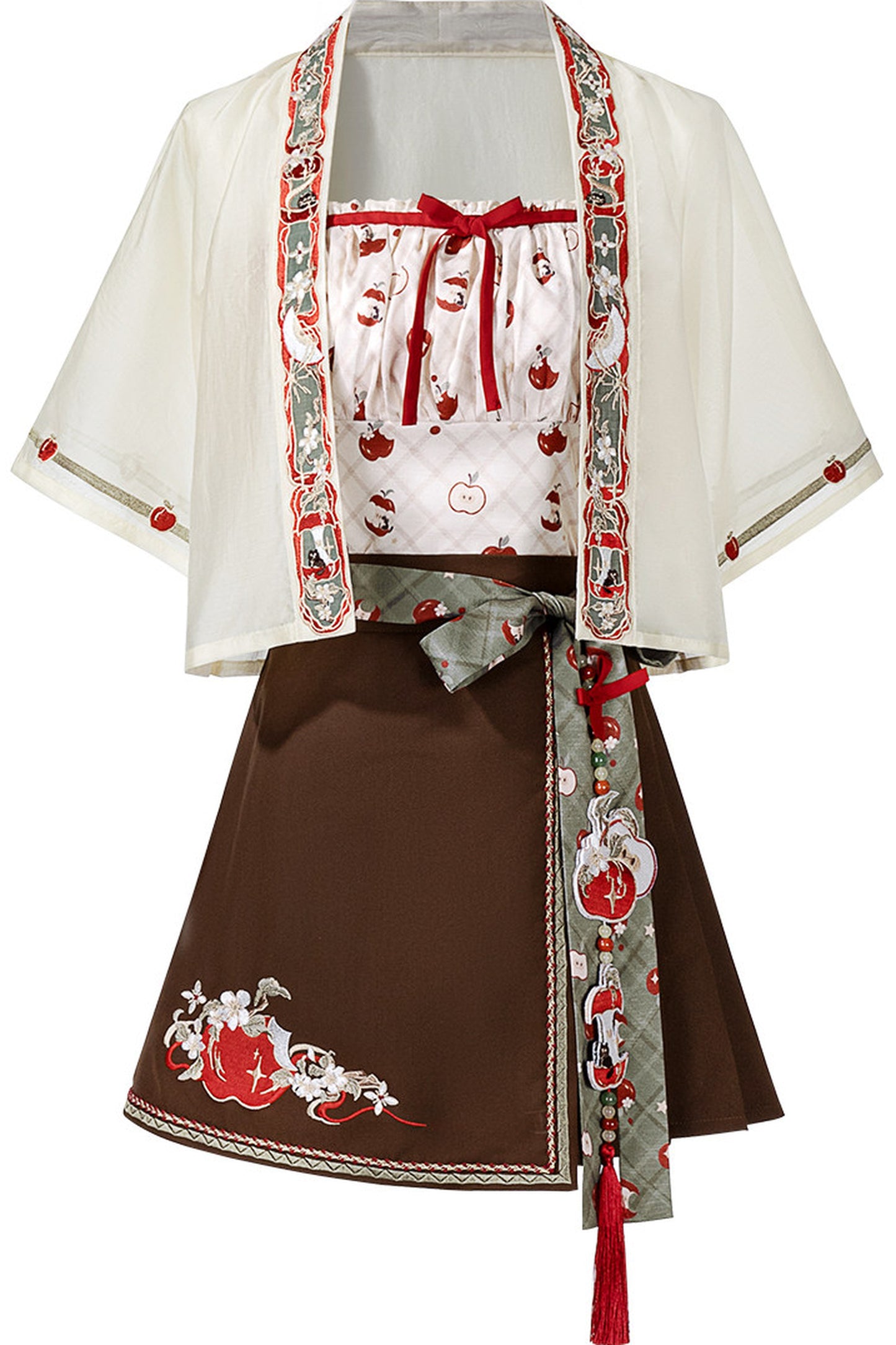 Little Apple New Chinese Style Suspender Skirt and Top Set-Up
