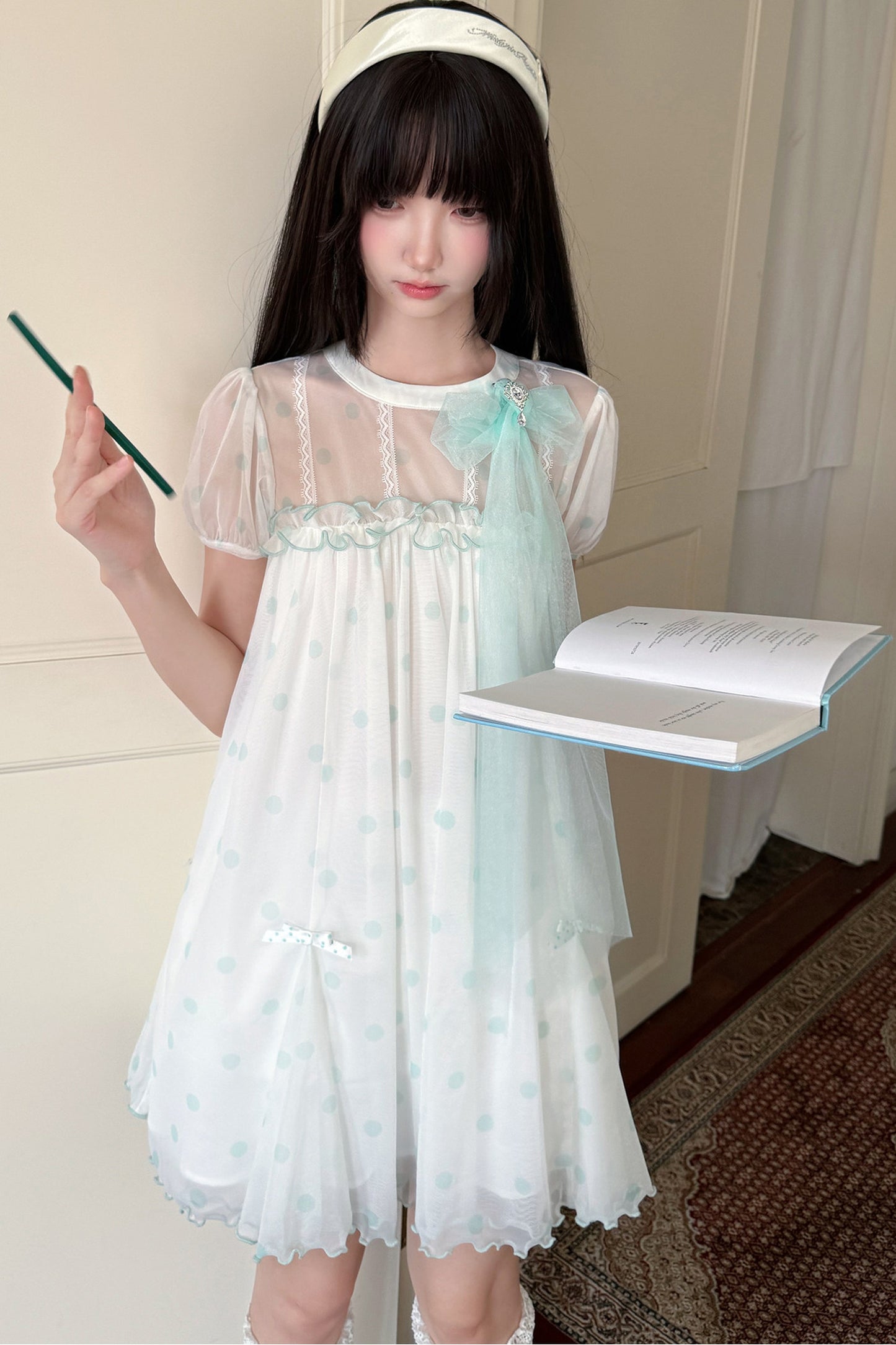 Three-Layer Sheer Lace Babydoll Dress