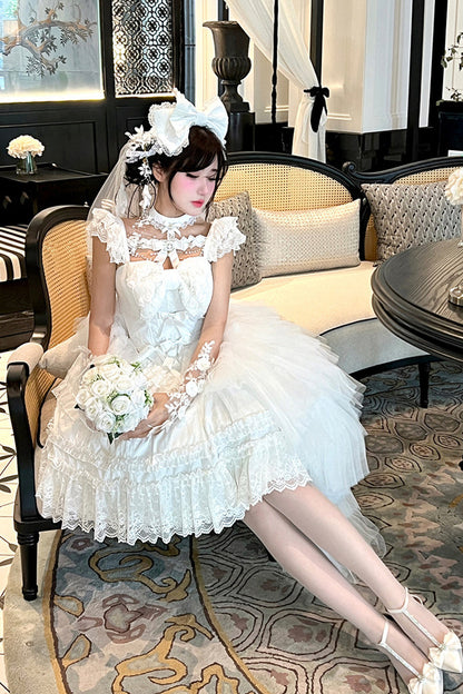 Black & White Angel Bridal Dress