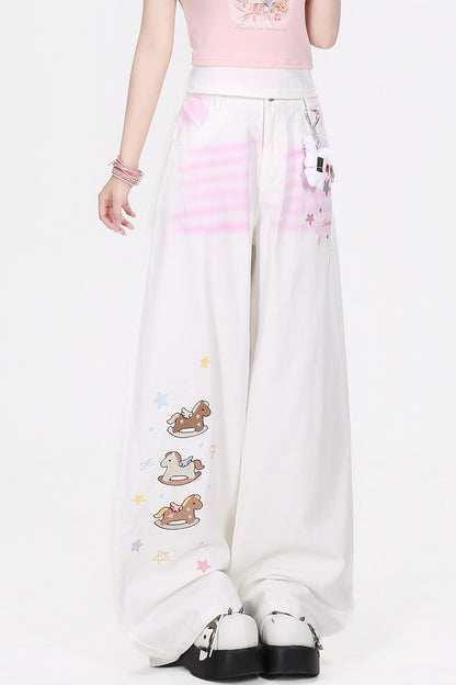 Pink Gradient Dreamy Wide Pants