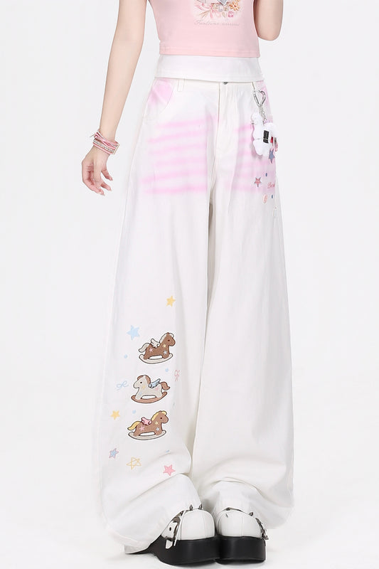 Pink Gradient Dreamy Wide Pants