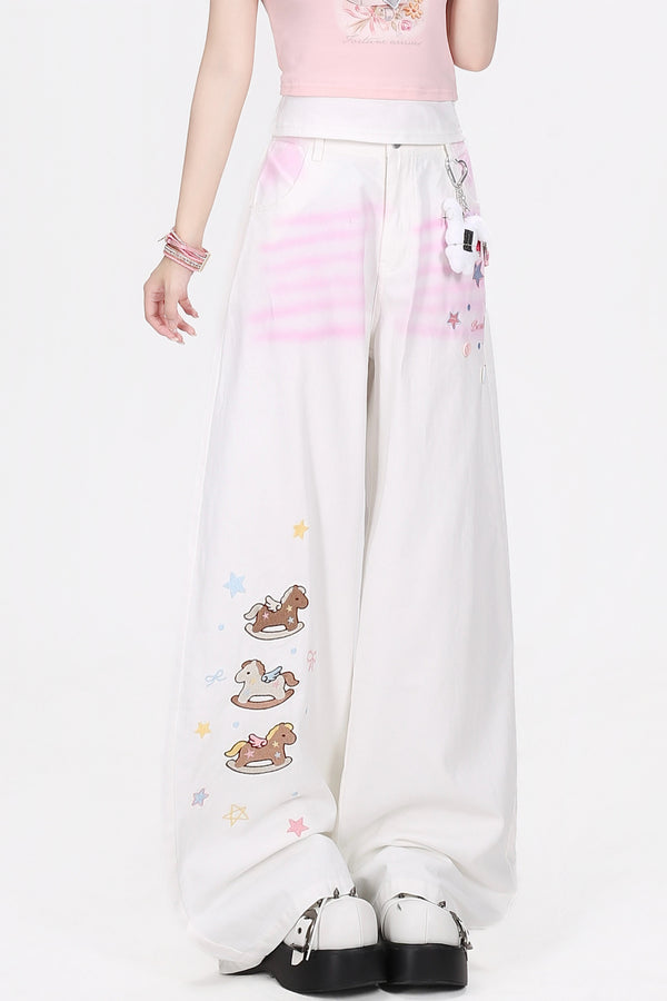 Pink Gradient Dreamy Wide Pants