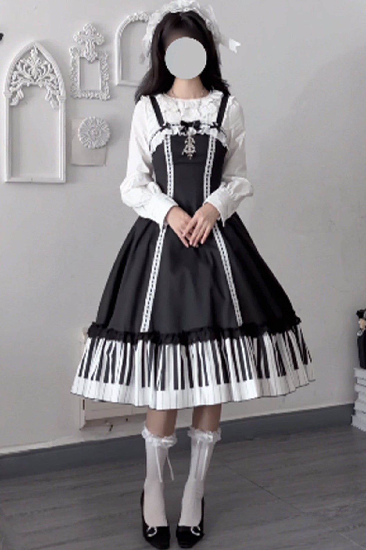 Bedrucktes Rüschenkleid- und Hemd-Set