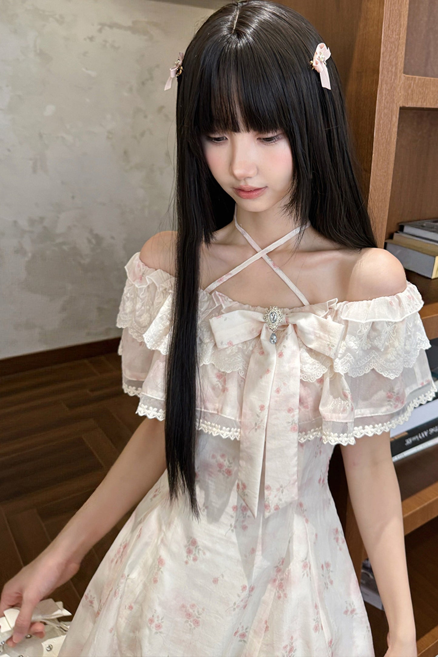 Floral Off-Shoulder Tea Break Dress